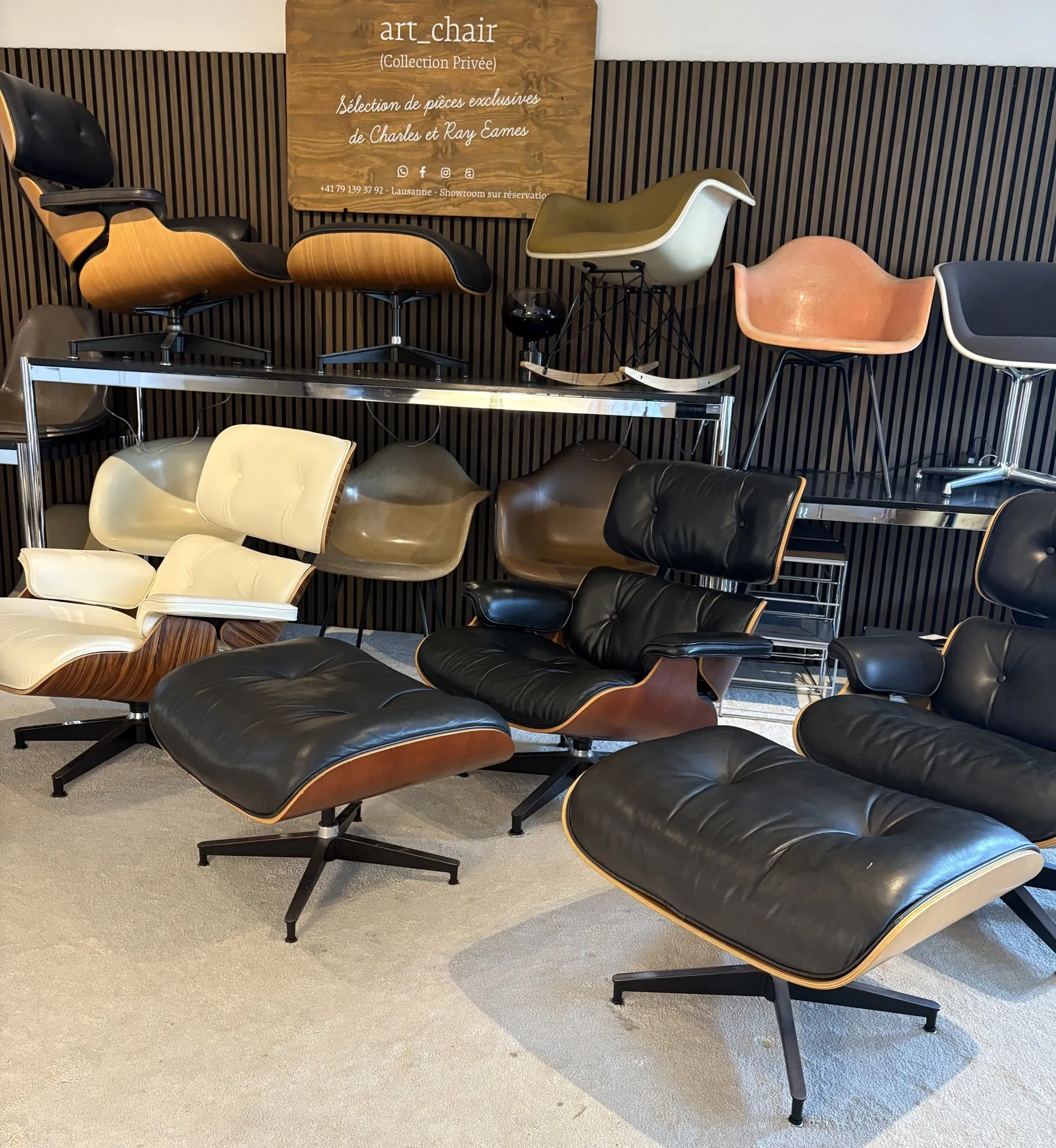 Showroom Art Chair à Lausanne — Eames Lounge Chairs, ottomans et coques Herman Miller